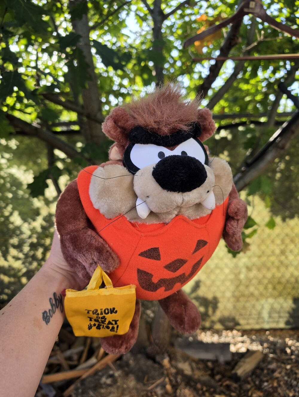 Vtg 90s Looney Tunes Taz Halloween Pumpkin Plush 90s Nostalgia Kidcore Autumn